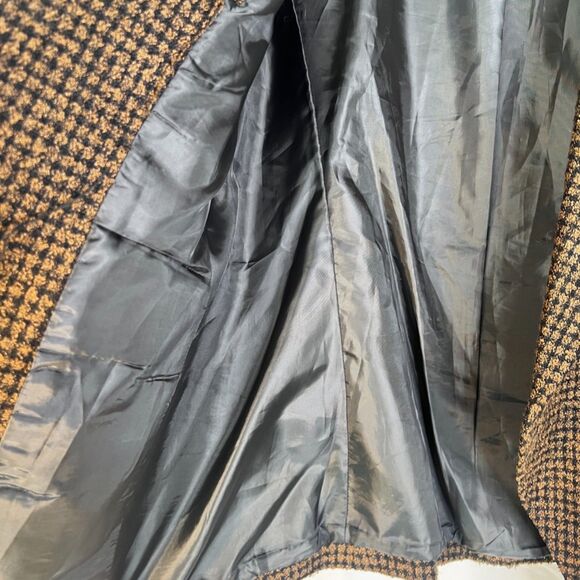 Atrium Collection Brown Tweed Plaid Career Blazer Double Breasted Size 8 Classic - Picture 7 of 10